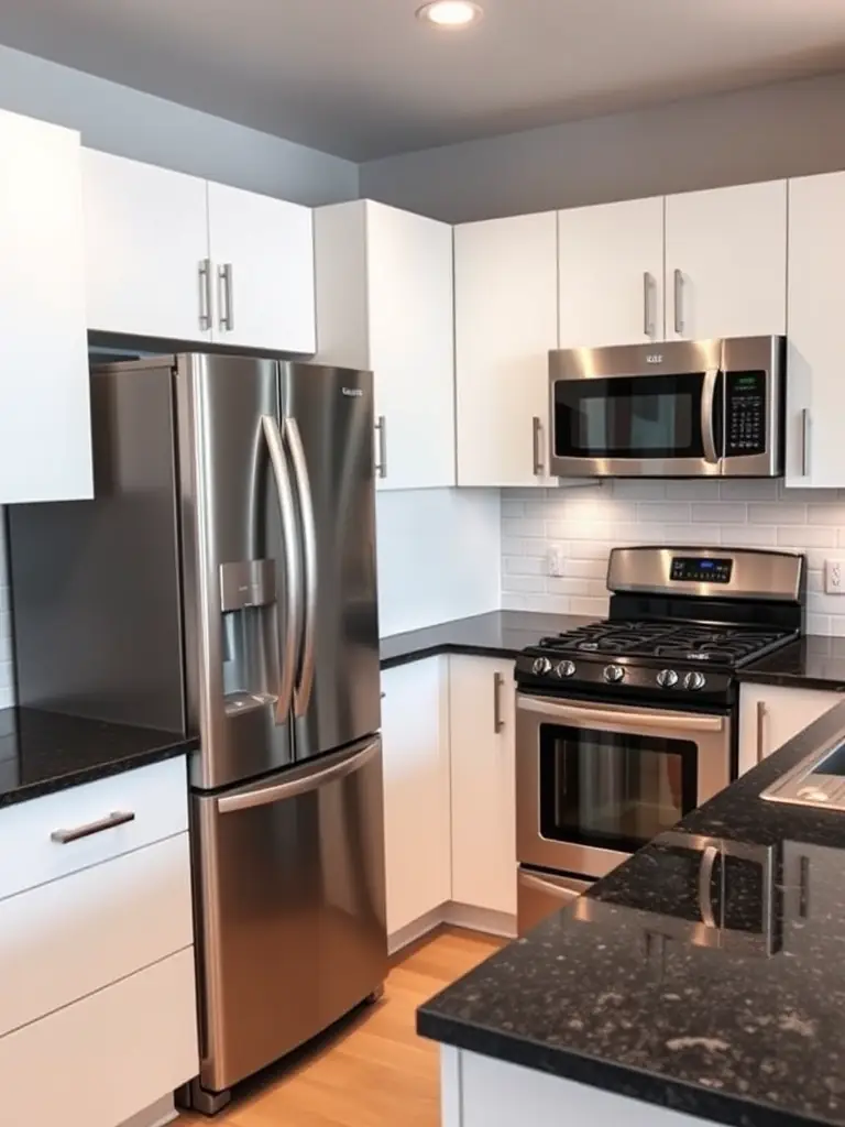 A photo of newly installed kitchen cabinets, emphasizing the quality and precision of Emerald City Millworks' cabinet installation services.